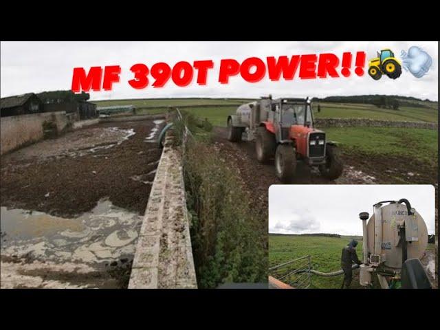 PUMPING DIRTY WATER WITH MASSEY FERGUSON 390T AND JOSKIN SLURRY TANKER