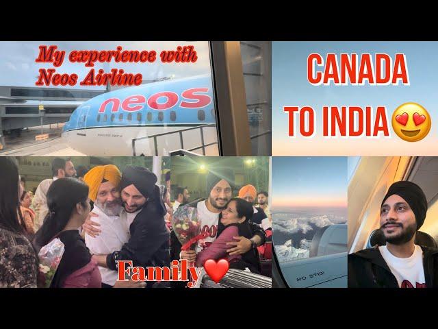 Canada to India Full Journey Vlog || Neos Airline || Direct Flight Experience🫢 || @lovepatti Vlogs