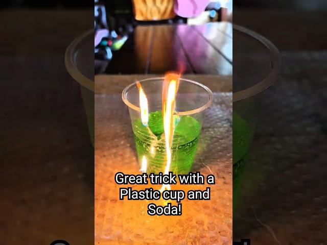 Great trick with a Plastic cup and Soda! #creative #experiment
