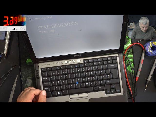 Dell Latitude D630 with Mercedes-Benz diagnosis software repair, charging but not coming on, tricky!