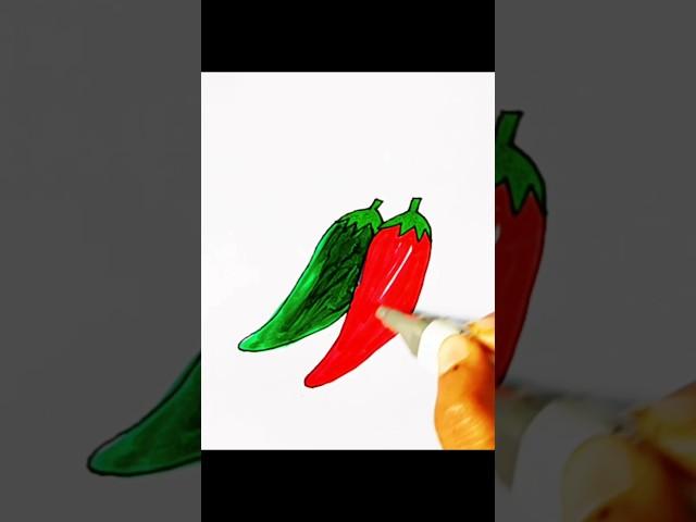 Chilli drawing/how to draw a chill#chilli #redchilli #greenchilli