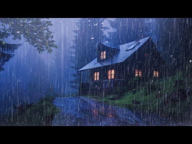 Gentle Night RAIN - Rain Sounds For Sleeping - Thunderstorm Sounds, Relax, Study, ASMR