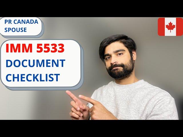 IMM 5533 DOCUMENT CHECKLIST - SPOUSAL SPONSORSHIP PR CANADA