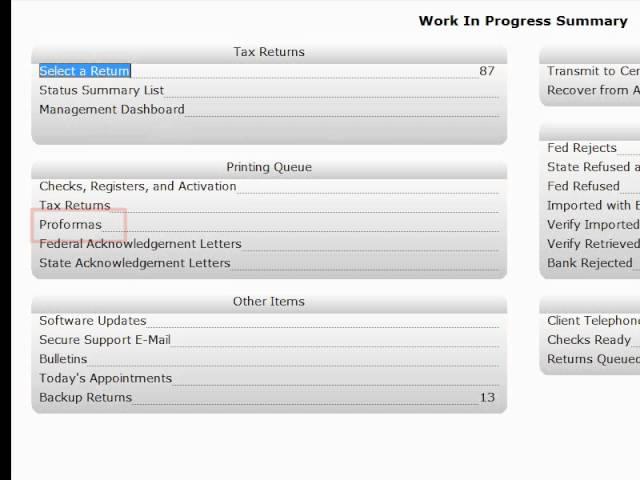 Work-In-Progress Overview - CrossLink Professional Tax Software
