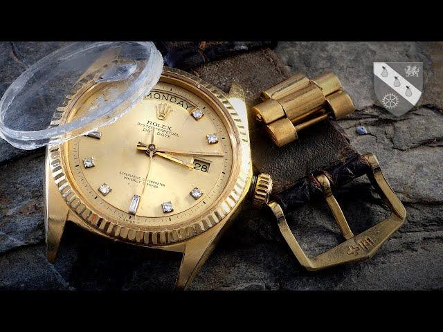 Restoration of a Gold Rolex Day-Date - Smashed and Drenched