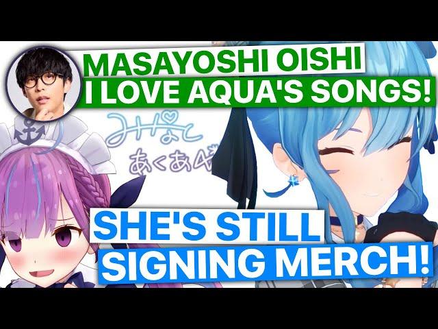 Suisei Reveals Aqua Is Still Stuck Signing Merch... (Feat. Minato Aqua / Hololive) [Eng Subs]