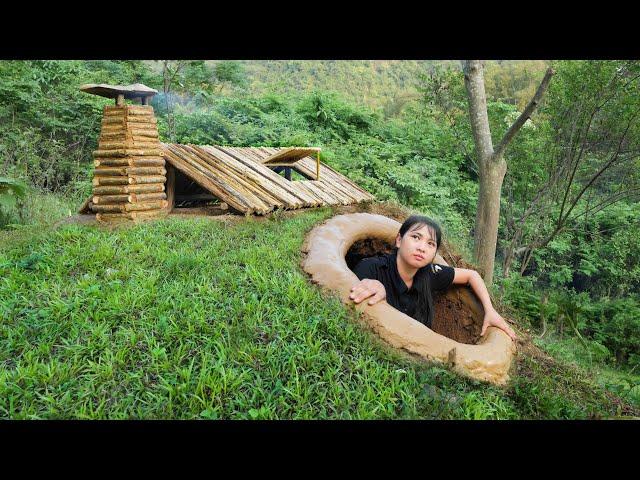 Build a Comfortable Underground Cabin for Survival - Dugout or Hut in the Wild