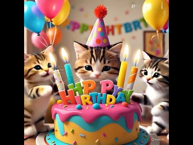 Happy birthday to you #youtube #cartoon #kitty #cat #friends#cake#birthdayparty