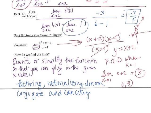 Evaluating Limits Analytically (Ws3)