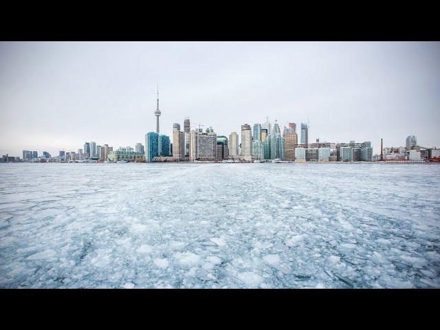 Walking along the #frozen #lake of #Ontario. پیاده روی کنار #دریاچه یخ زده #آنتاریو