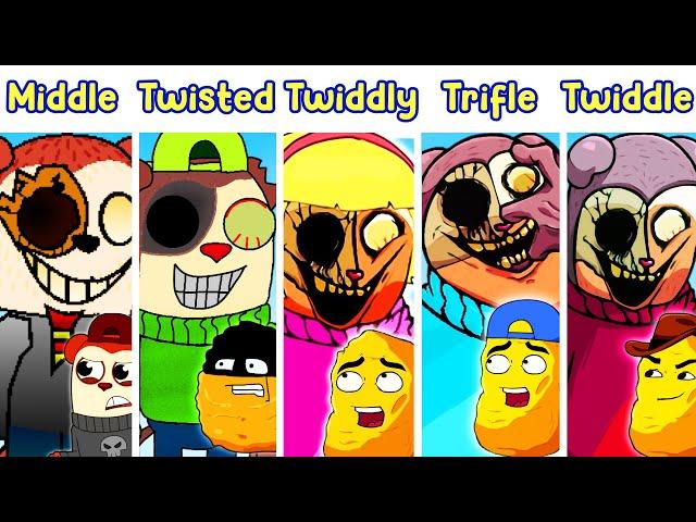 FNF MIDDLEFINGER vs TWISTEDTOES vs TWIDDLYDINKS vs TRIFLETHUMB vs TWIDDLEFINGER /Friday Night Funkin