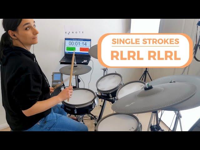 |12 MIN PLAY-ALONG DRUM WORKOUT| Singles, Doubles, Paradiddles, 6 Stroke Rolls