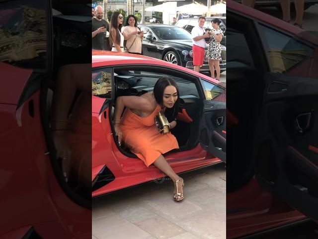 Gorgeous lady getting out her Lamborghini at Monte Carlo #billionaire #monaco #luxury #lifestyle#fyp