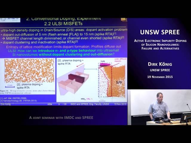 UNSW SPREE 201511-19 Dirk König - Active electronic impurity doping of silicon nanovolumes