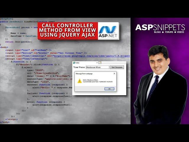 Call Controller Method from View using jQuery AJAX in ASP.Net MVC