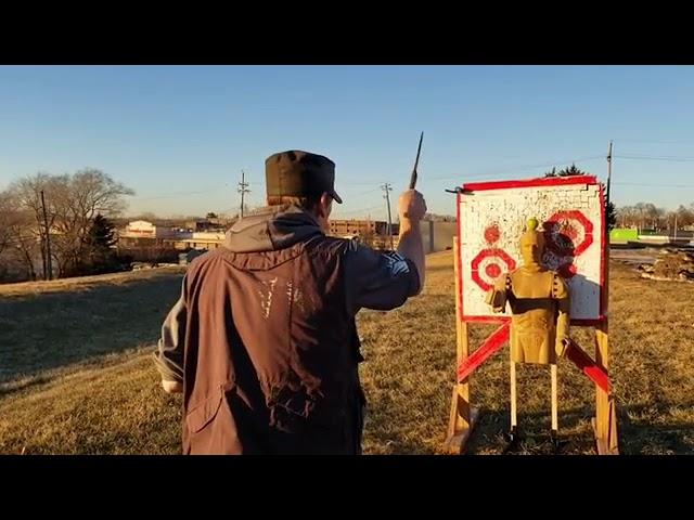 Americas Pro Knife Fighter Jason Johnson Showing Off Knife Throwing Techniques