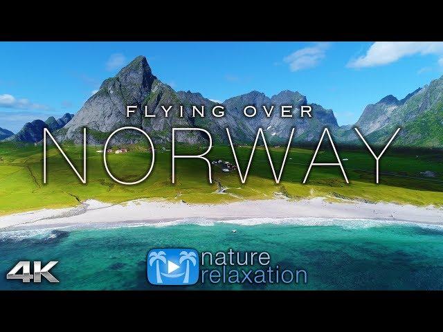 FLYING OVER NORWAY (4K UHD) 1HR Ambient Drone Film + Music by Nature Relaxation™ for Stress Relief