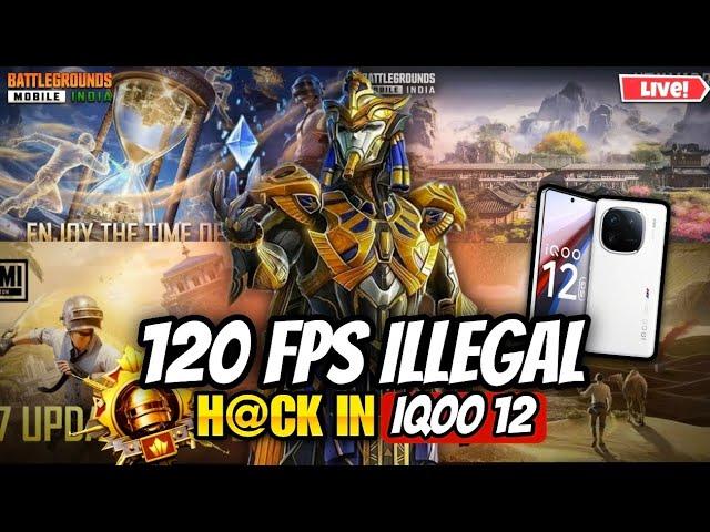 NEW UPDATE 3.7  120 FPS TEST IN IQOO 12RUSH GAMEPLAY WITH FPS METER #bgmi #bgmilive #iqoo12