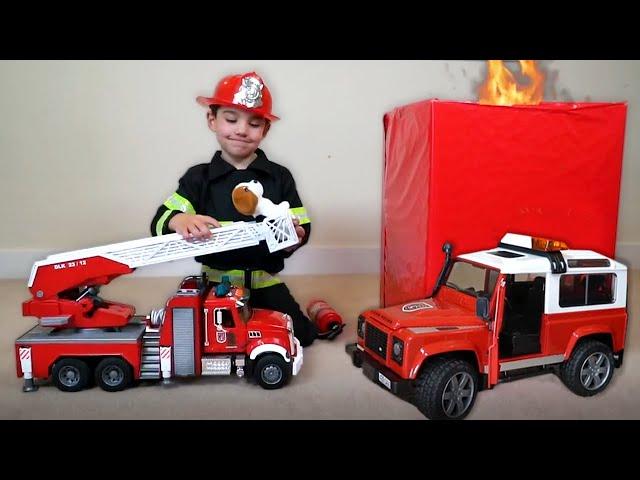 Fire Truck Toys for Kids! | Firefighter Pretend Play with Skits and Vehicles | JackJackPlays