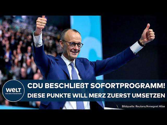 CDU-PARTEITAG: Sofortprogramm beschlossen! Das will Friedrich Merz bei Wahlsieg zuerst umsetzen