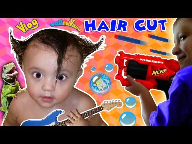 Shawn's 1st Haircut  FUNNY FAILS  Rock N Roll Baby FUNnel Vlog