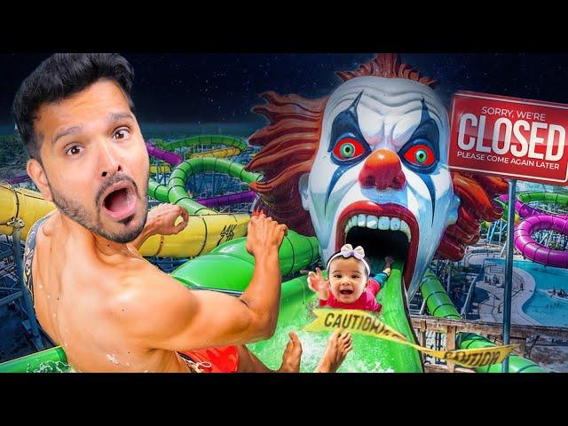 SURVIVING OVERNIGHT IN BIGGEST WATERPARK!!! *GOT ARRESTED*