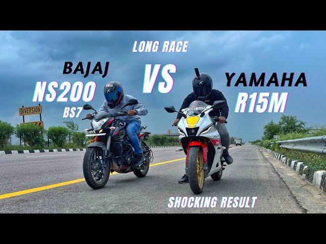 2023 Bajaj Pulsar Ns200 Bs7 Vs Yamaha R15M Anniversary Edition Long Highway Race | Shocking Results