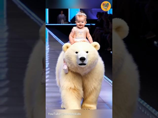 Baby With Animals Fashion Show Walk #viral #shorts #tiktok