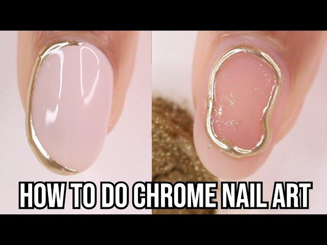 3 WAYS TO DO CHROME POWDER NAIL ART | how to use chrome powder on nails | 3D gel nail polish at home