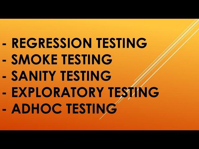 What is Regression Testing | Smoke Testing | Sanity Testing | Software Testing | Adhoc Testing