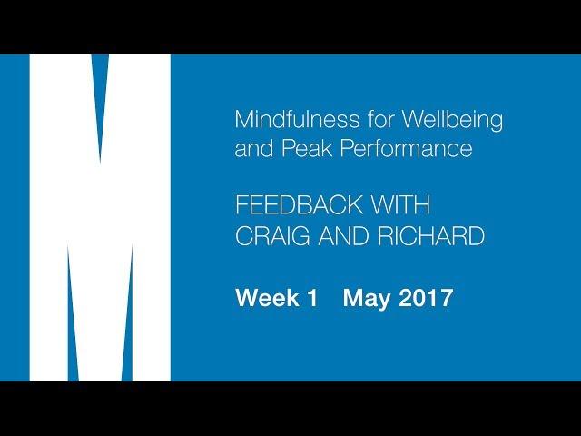 Feedback from Craig and Richard - Week 1 - May 2017