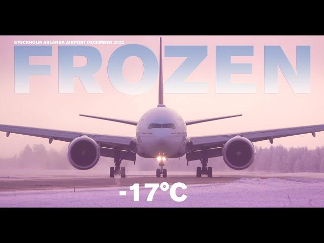 Arlanda Airport Frozen 2023. -17°C Very cold day!