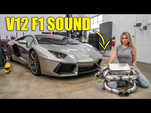 We Put A F1 RACE Exhaust on my V12 LAMBORGHINI AVENTADOR... It Sounds Insane.