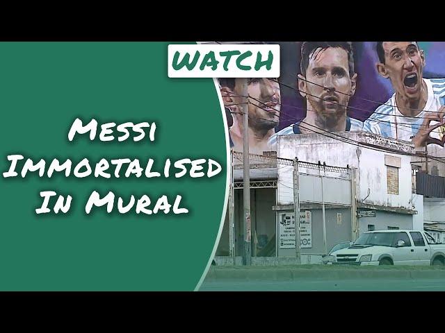 Lionel Messi immortalised in mural in Argentinean home town of Rosario