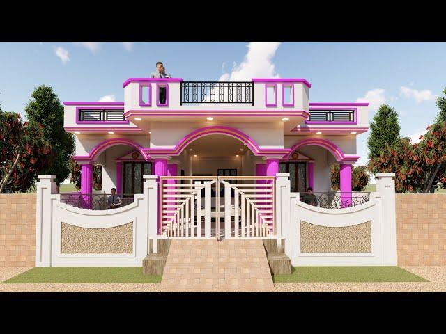 4 बेड़रूम का नक्शा पोर्च के साथ , 32x50 House plan With Porch , 4 bedroom house Plan ideas