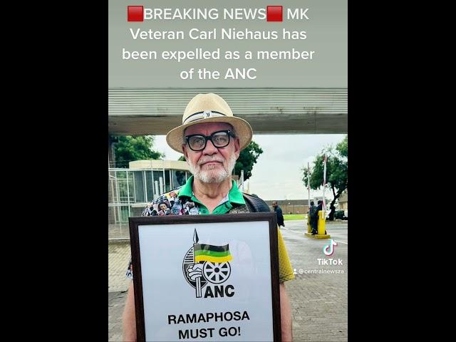 BREAKING NEWS| ANC MK Veteran Carl Niehaus has been expelled as a member of the ANC