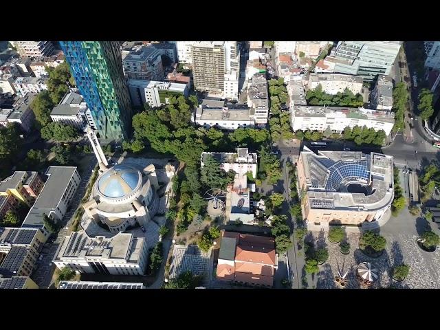 Skanderbeg Square or Tirana's Main Square. GREAT AND WONDERFUL!   BY DRONE! - Tirana Albania - ECTV