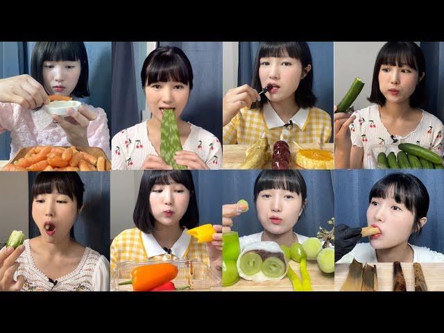 [1분 먹방모음] 야채 먹고도 살찔 수 있어요 (9 kinds of vegetables and fruits eating sound)