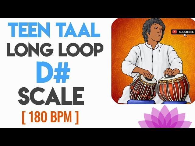 TeenTaal Tabla Long-Loop D# | 180 Bpm | 16 Matra | #muzzico