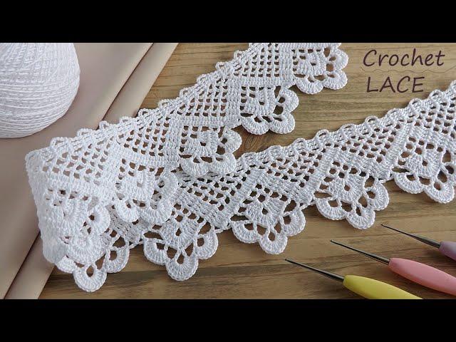 КАЙМА ленточное КРУЖЕВО вязание крючком МК  Beautiful and very easy to crochet LACE