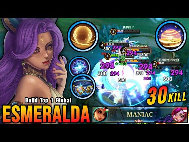 30 Kills + MANIAC!! Esmeralda New Offlane Build (UNLI SHIELD) - Build Top 1 Global Esmeralda ~ MLBB