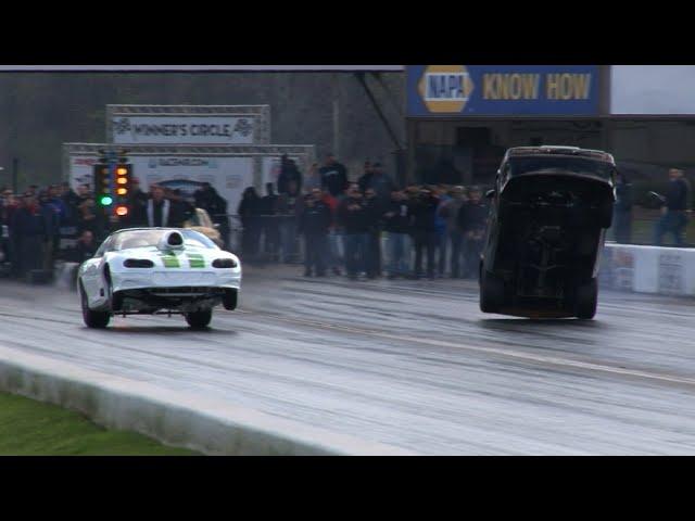 WILD Wheels Up DRAG RACES in HD