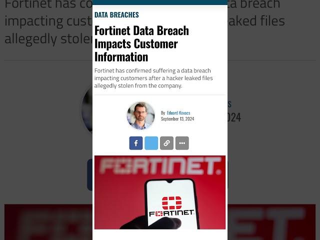 Saturday Security: Fortinet Shuts Down a Data Breach and Extortion Attempt