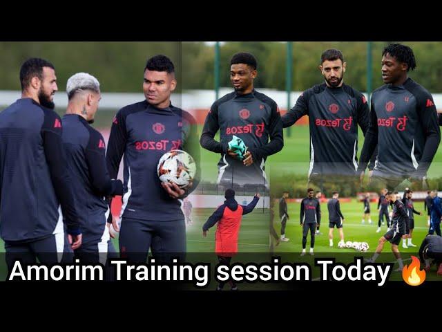 Ruben Amorim first team training today | AMAD Dialo, Mainoo, Urgate, Mazrauoi, Casemiro all spotted