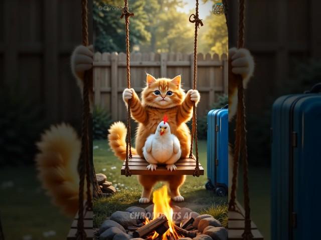 Cat & Chicken Friendship Goes Wrong | AI Cartoon Animation