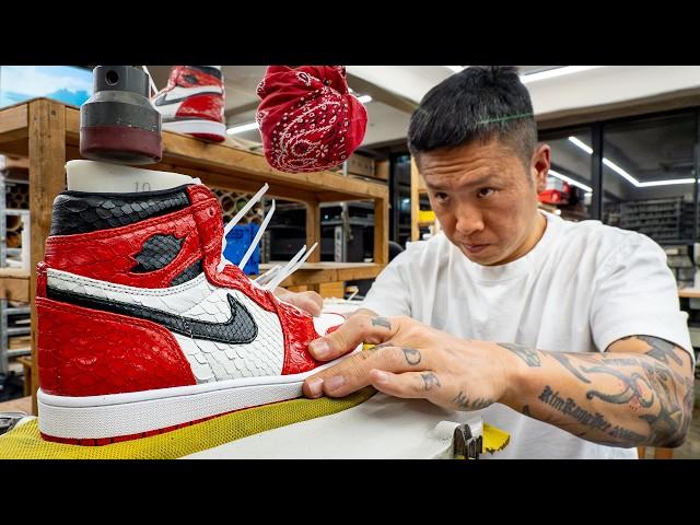 This Man Creates  the Most Insane Air Jordan Custom with Snakeskin Ever!