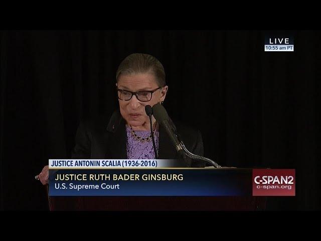 Justice Ruth Bader Ginsburg Eulogy at Justice Scalia Memorial Service (C-SPAN)