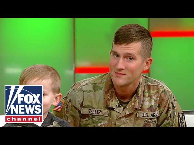 Christmas Magic: Army dad surprises son at school