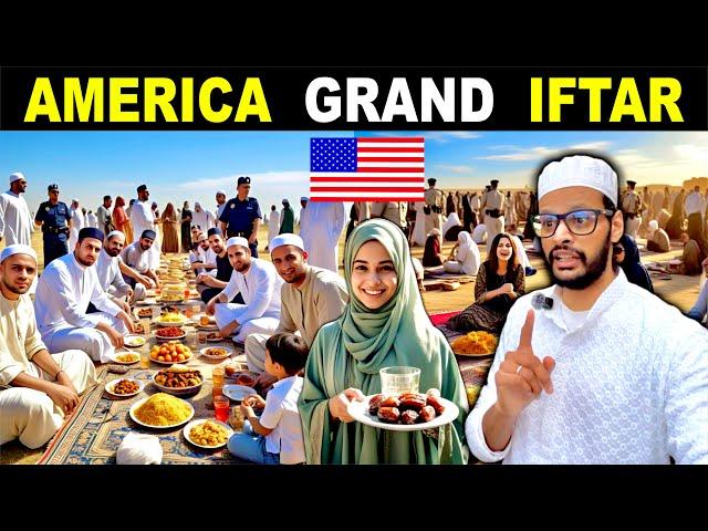 GRAND MOSQUE IFTAR IN USA  | Community Iftar In AMERICA | Muslim Life In America | Indian In USA