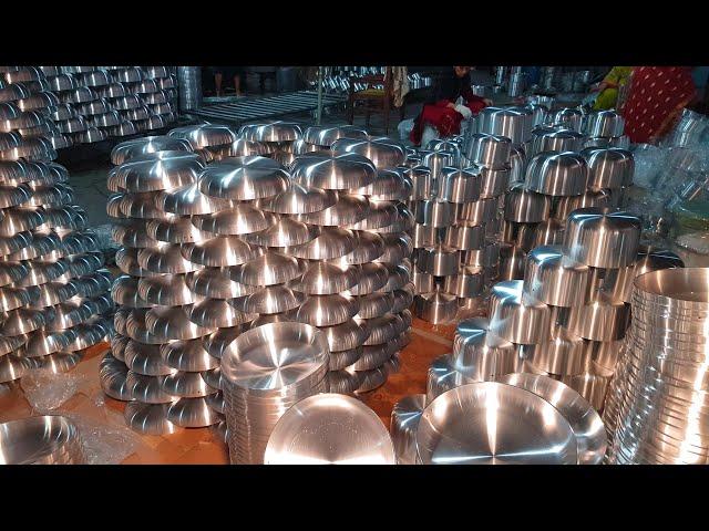 Production of Stainless Steel | Silver Vessels Making Process |  Metal Item Utensils Casting Skills